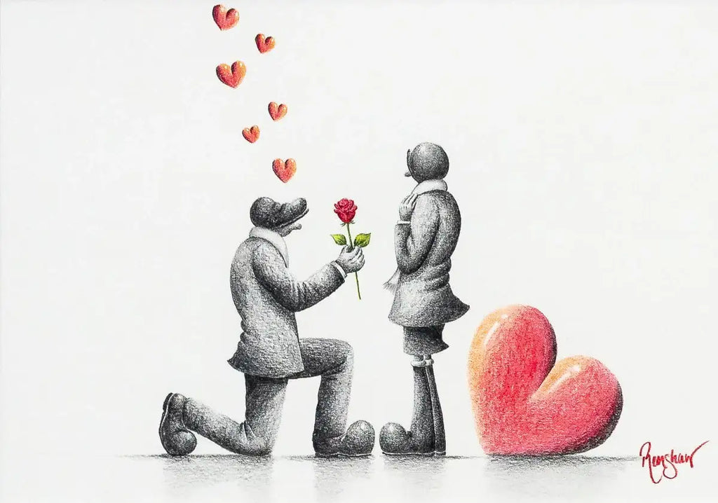 Will You Marry Me - Original Sketch - SOLD by artist David Renshaw - Wyecliffe Galleries