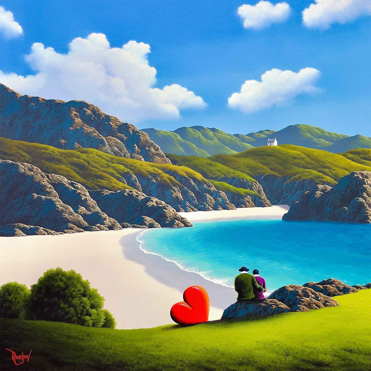 You, Me and The Sea - Original - SOLD by artist David Renshaw - Wyecliffe Galleries