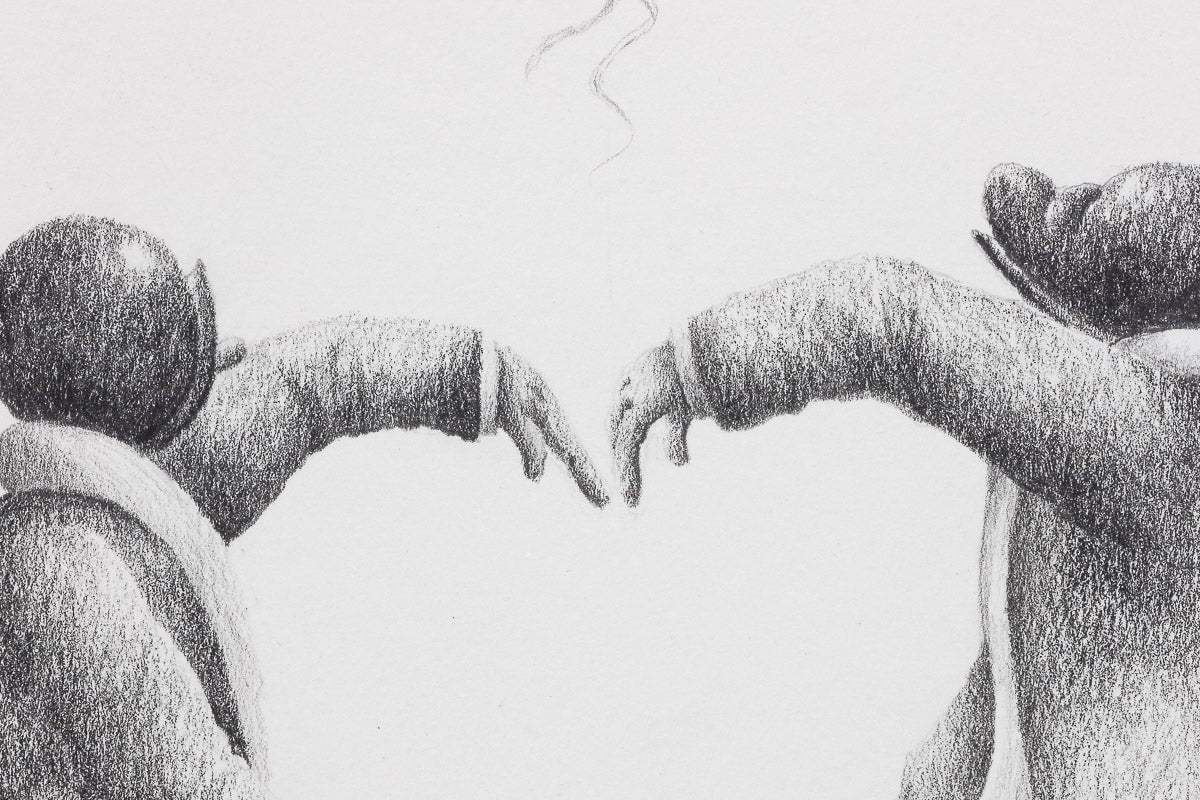 You're Always In My Heart - Original Sketch - SOLD by artist David Renshaw - Wyecliffe Galleries