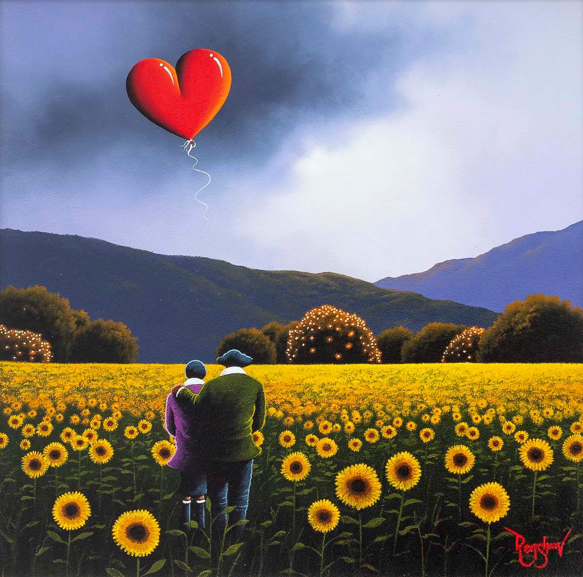 You're My Sunflower - Original - SOLD by artist David Renshaw - Wyecliffe Galleries