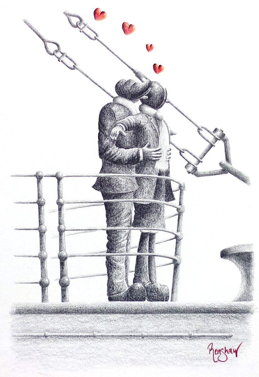 You're Here In My Heart - Original Sketch - SOLD by artist David Renshaw - Wyecliffe Galleries