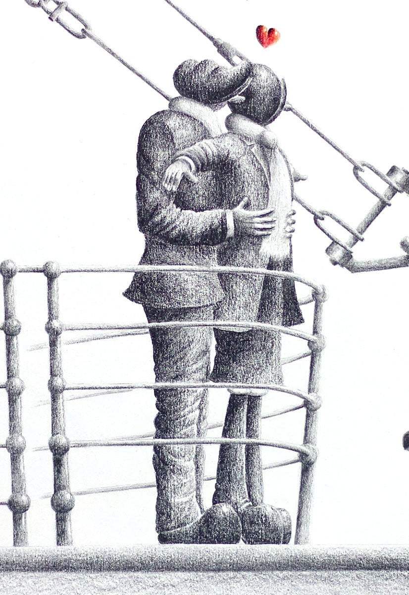 You're Here In My Heart - Original Sketch - SOLD by artist David Renshaw - Wyecliffe Galleries