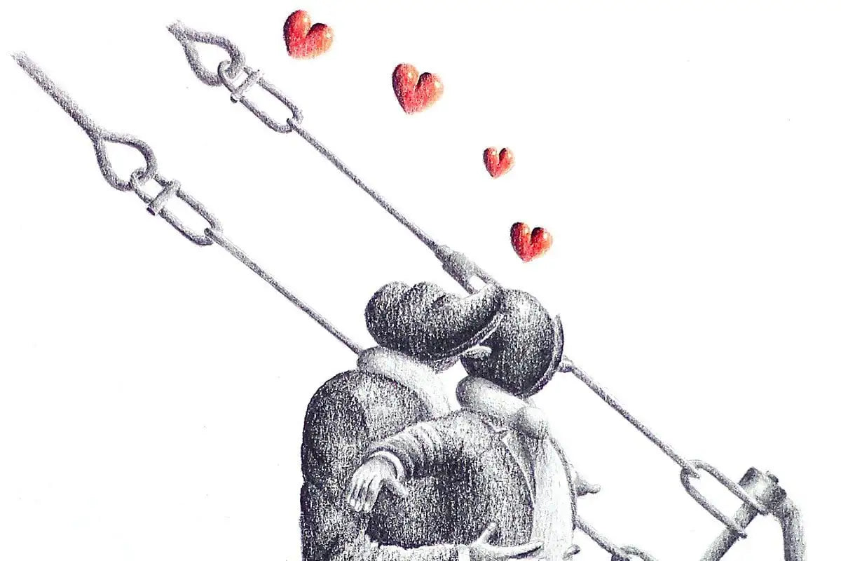 You're Here In My Heart - Original Sketch - SOLD by artist David Renshaw - Wyecliffe Galleries