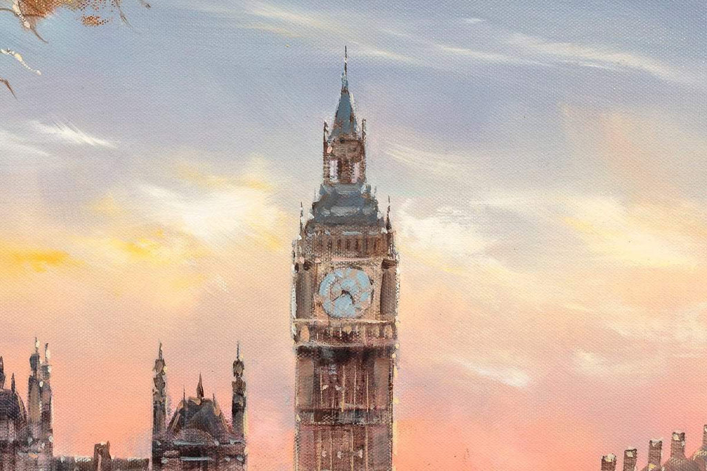 Sunset Over Westminster - Original - SOLD by artist Joe Bowen - Wyecliffe Galleries