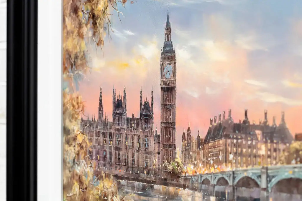 Sunset Over Westminster - Original - SOLD by artist Joe Bowen - Wyecliffe Galleries