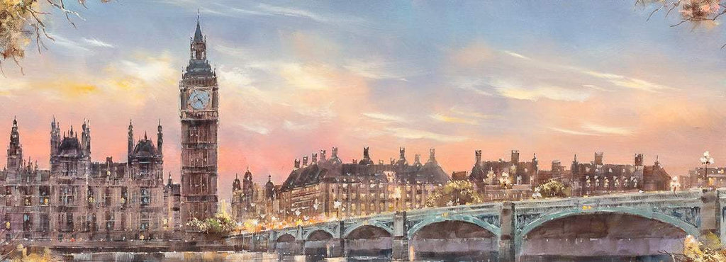 Sunset Over Westminster - Original - SOLD by artist Joe Bowen - Wyecliffe Galleries