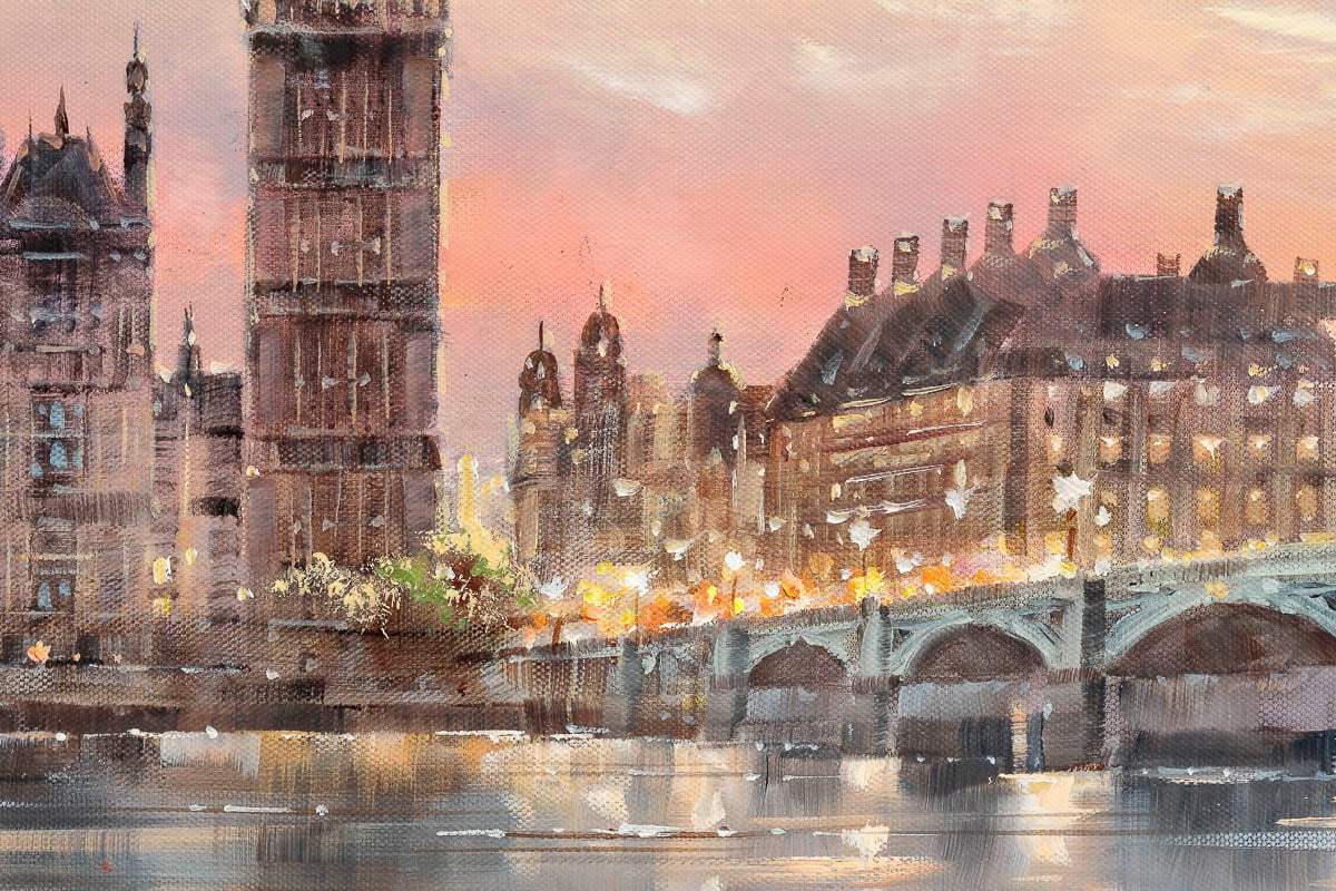 Sunset Over Westminster - Original - SOLD by artist Joe Bowen - Wyecliffe Galleries