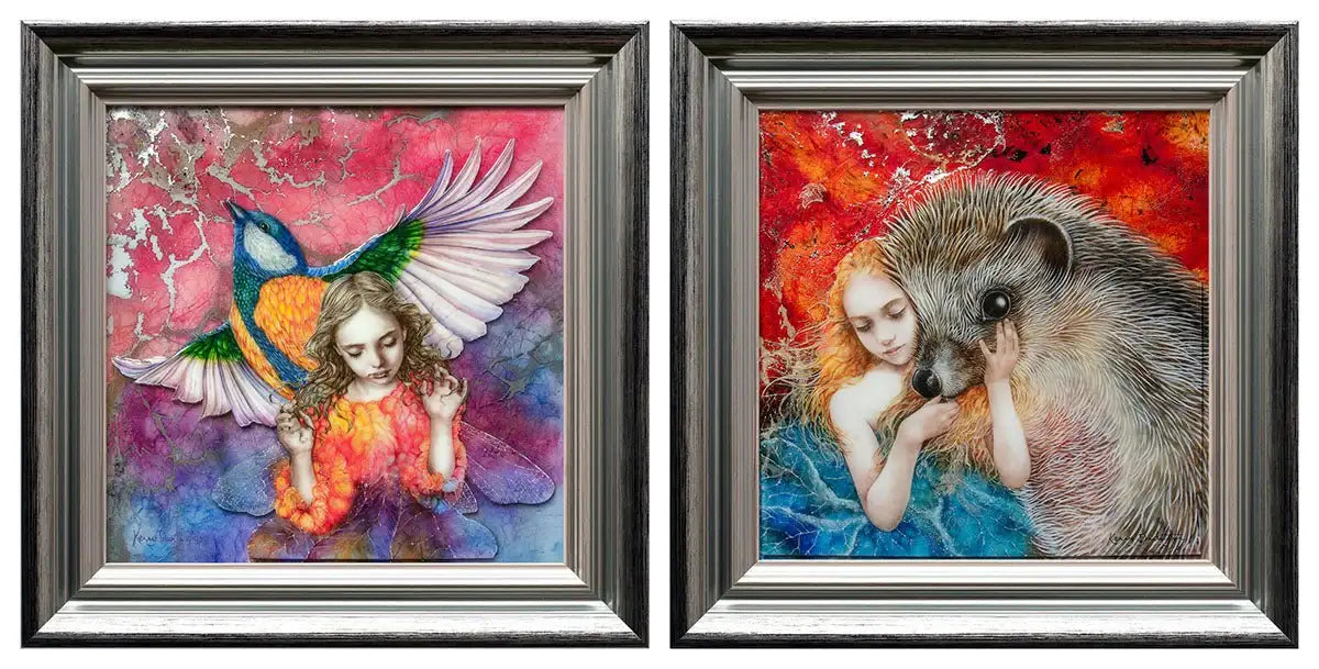 Autumn Fae & Spring Fae - Edition - Matching SET by artist Kerry Darlington - Wyecliffe Galleries