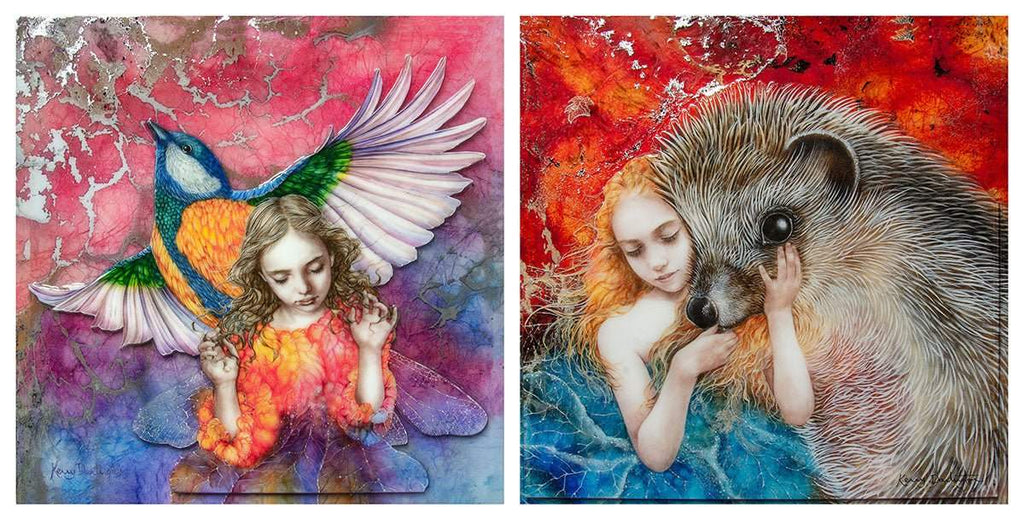 Autumn Fae & Spring Fae - Edition - Matching SET by artist Kerry Darlington - Wyecliffe Galleries