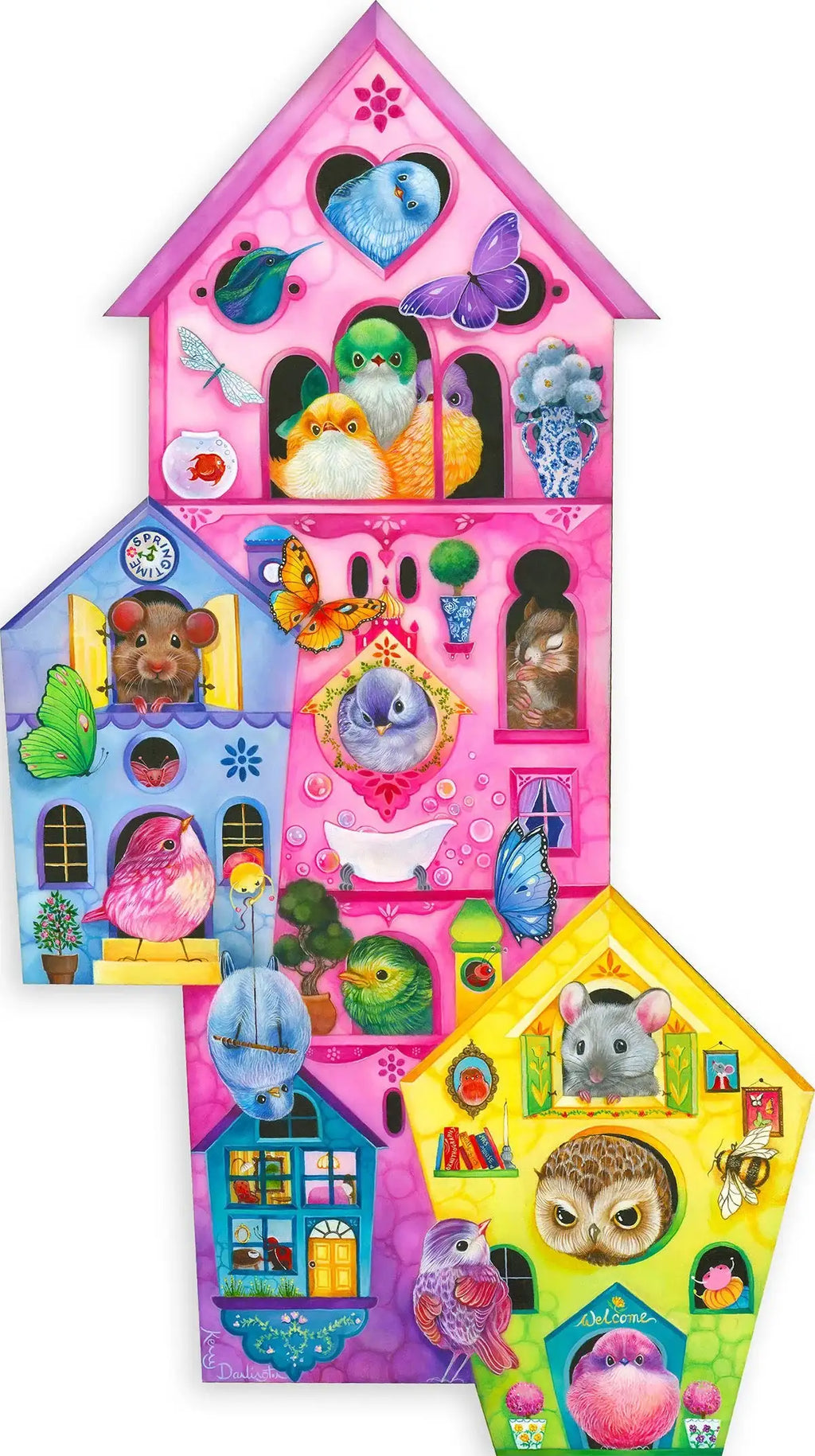 Birds Of A Feather - Original by artist Kerry Darlington - Wyecliffe Galleries