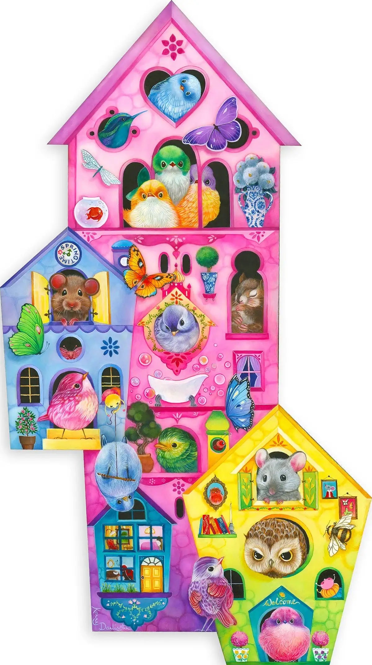 Birds Of A Feather - Original by artist Kerry Darlington - Wyecliffe Galleries