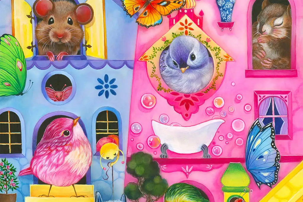 Birds Of A Feather - Original by artist Kerry Darlington - Wyecliffe Galleries