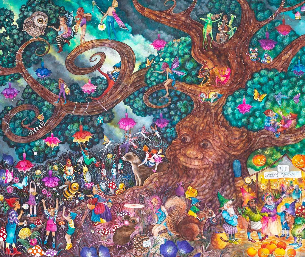 Folk of the Fae Tree - Original by artist Kerry Darlington - Wyecliffe Galleries