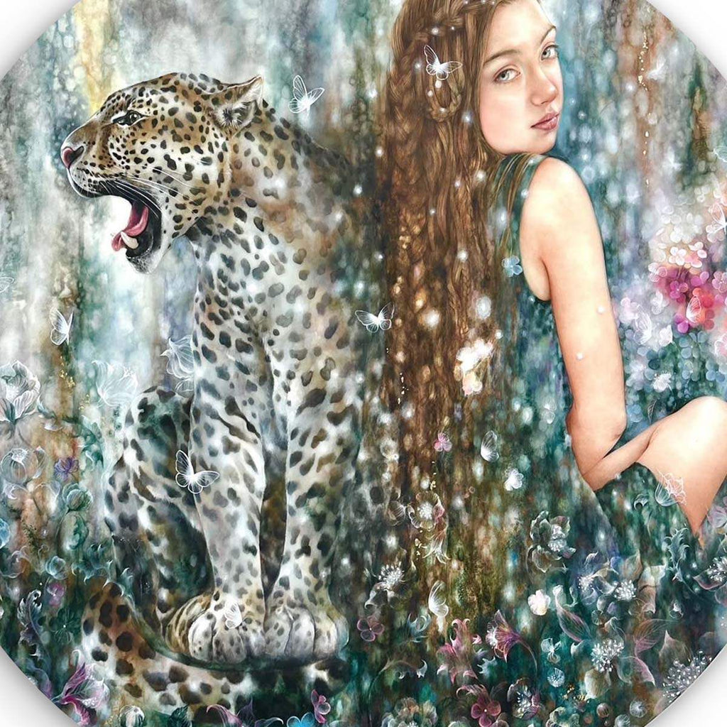 Leopardess - Original - SOLD by artist Kerry Darlington - Wyecliffe Galleries