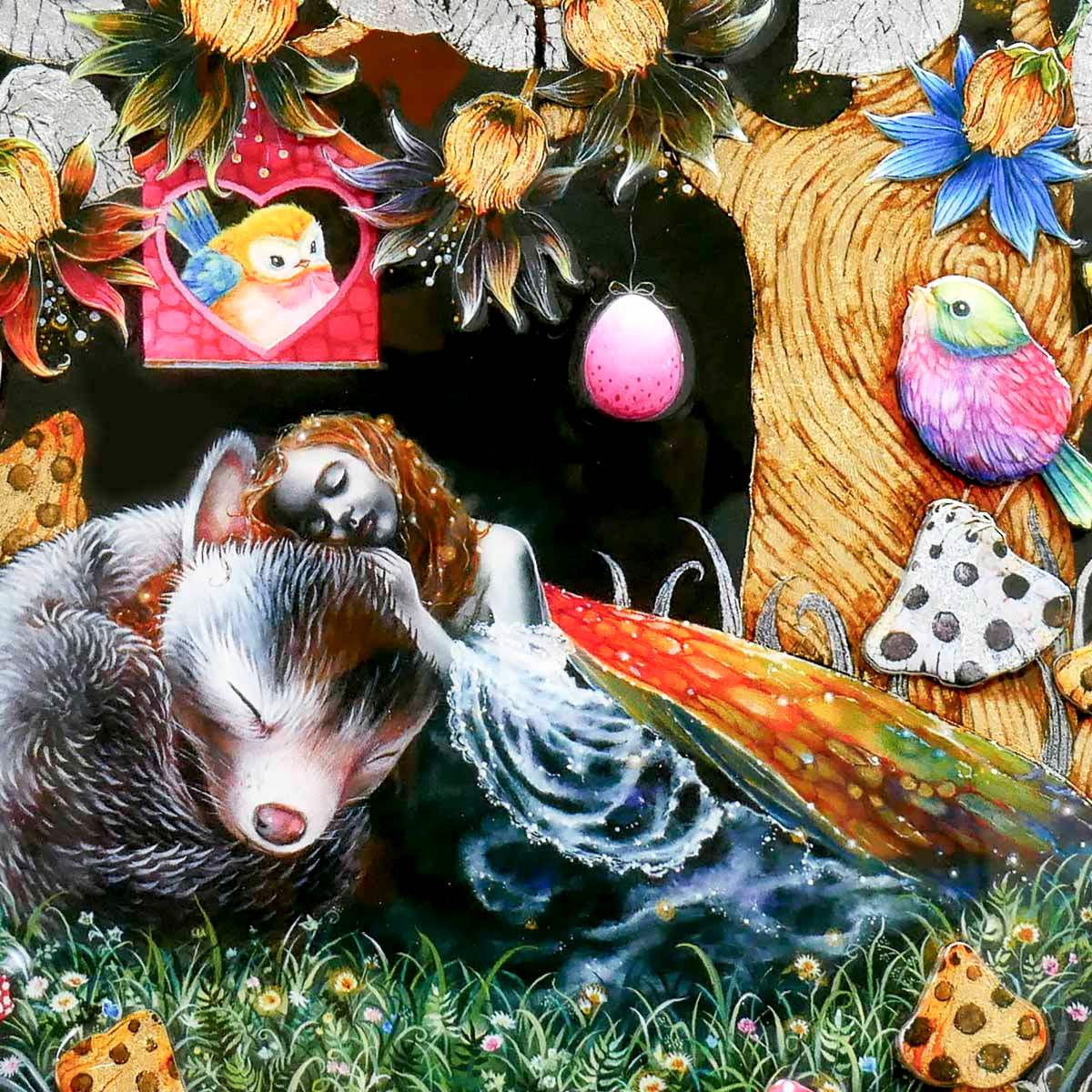 Little Fox and The Moth Fairy - Edition by artist Kerry Darlington - Wyecliffe Galleries