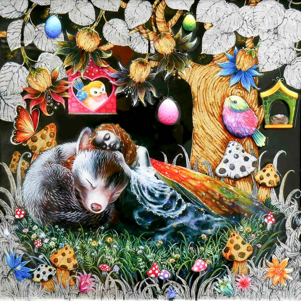 Little Fox and The Moth Fairy - Edition by artist Kerry Darlington - Wyecliffe Galleries