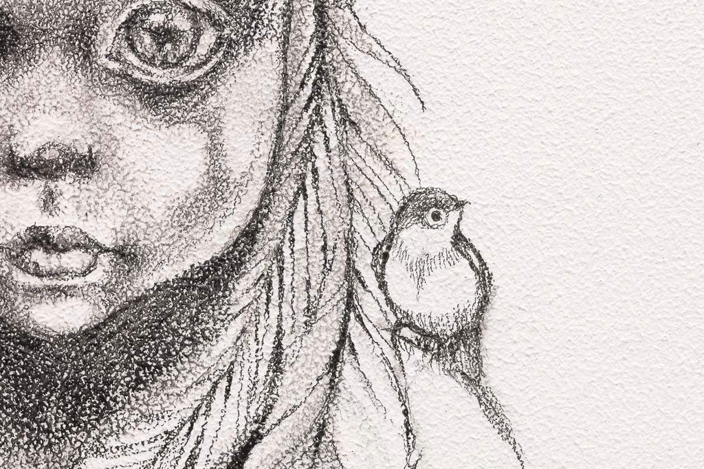 Little Warrior (Peter Pan) Sketch - Original by artist Kerry Darlington - Wyecliffe Galleries