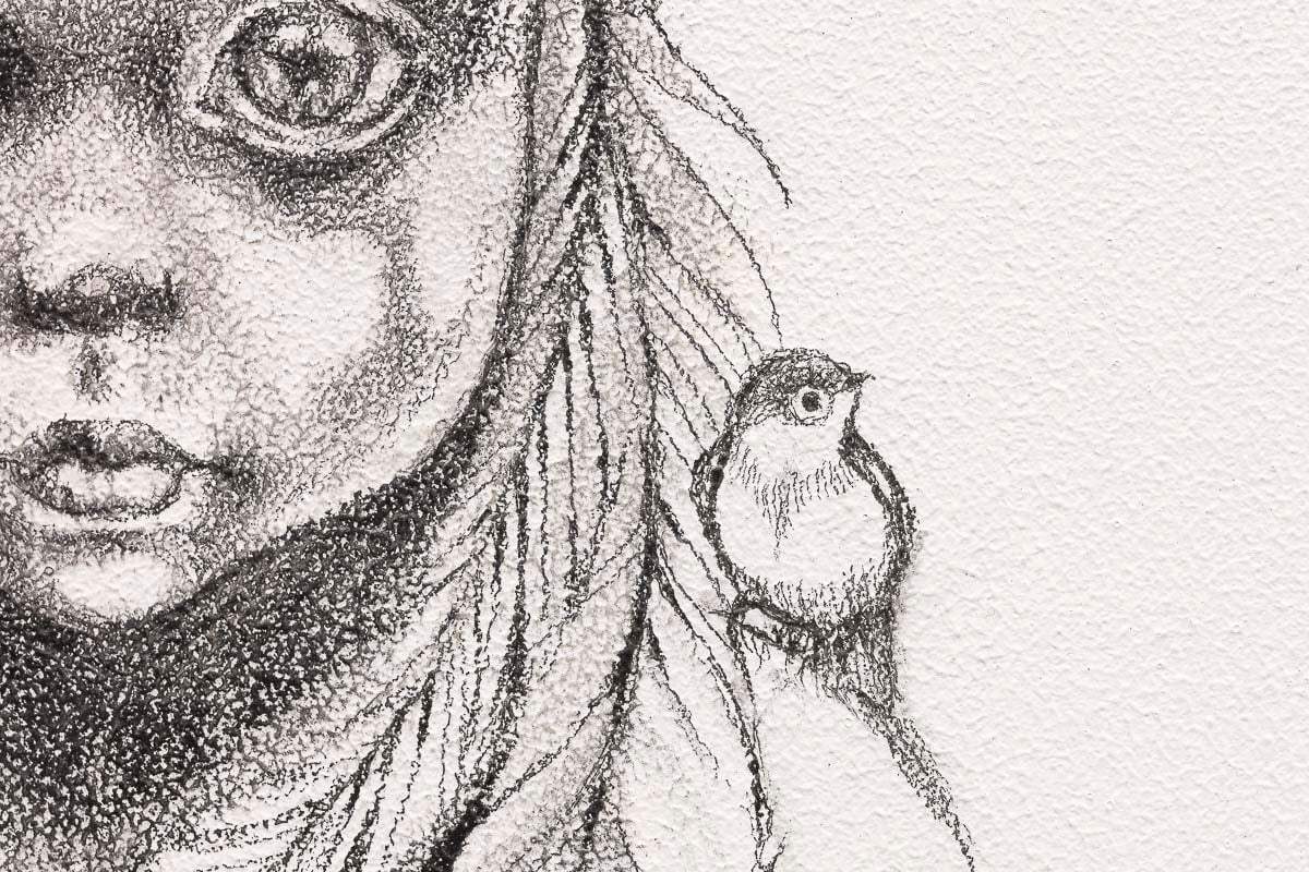 Little Warrior (Peter Pan) Sketch - Original by artist Kerry Darlington - Wyecliffe Galleries