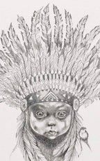 Little Warrior (Peter Pan) Sketch - Original by artist Kerry Darlington - Wyecliffe Galleries