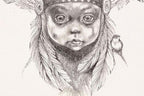 Little Warrior (Peter Pan) Sketch - Original by artist Kerry Darlington - Wyecliffe Galleries