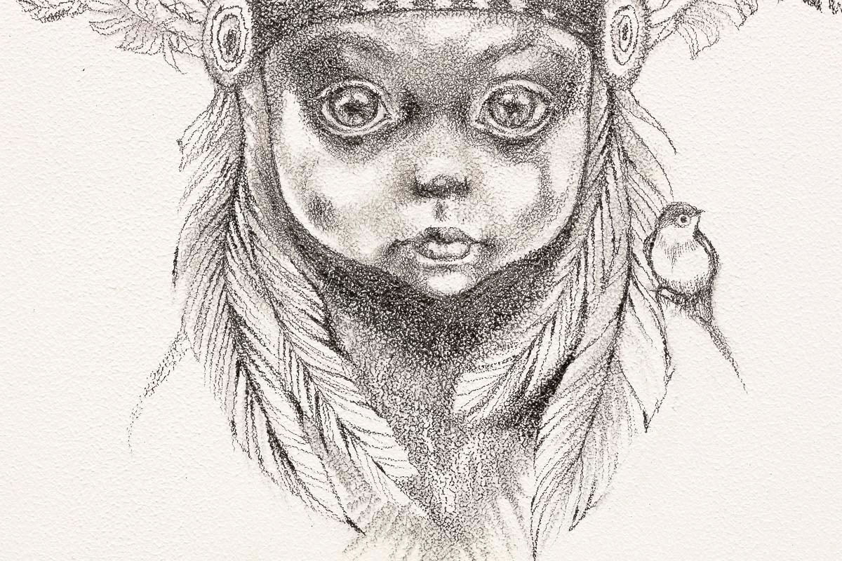 Little Warrior (Peter Pan) Sketch - Original Kerry Darlington Original Sketch