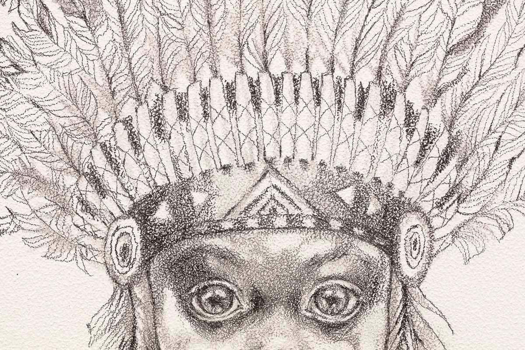 Little Warrior (Peter Pan) Sketch - Original by artist Kerry Darlington - Wyecliffe Galleries