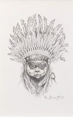 Little Warrior (Peter Pan) Sketch - Original by artist Kerry Darlington - Wyecliffe Galleries