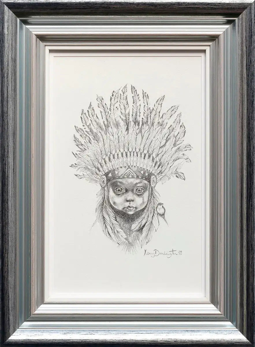 Little Warrior (Peter Pan) Sketch - Original by artist Kerry Darlington - Wyecliffe Galleries