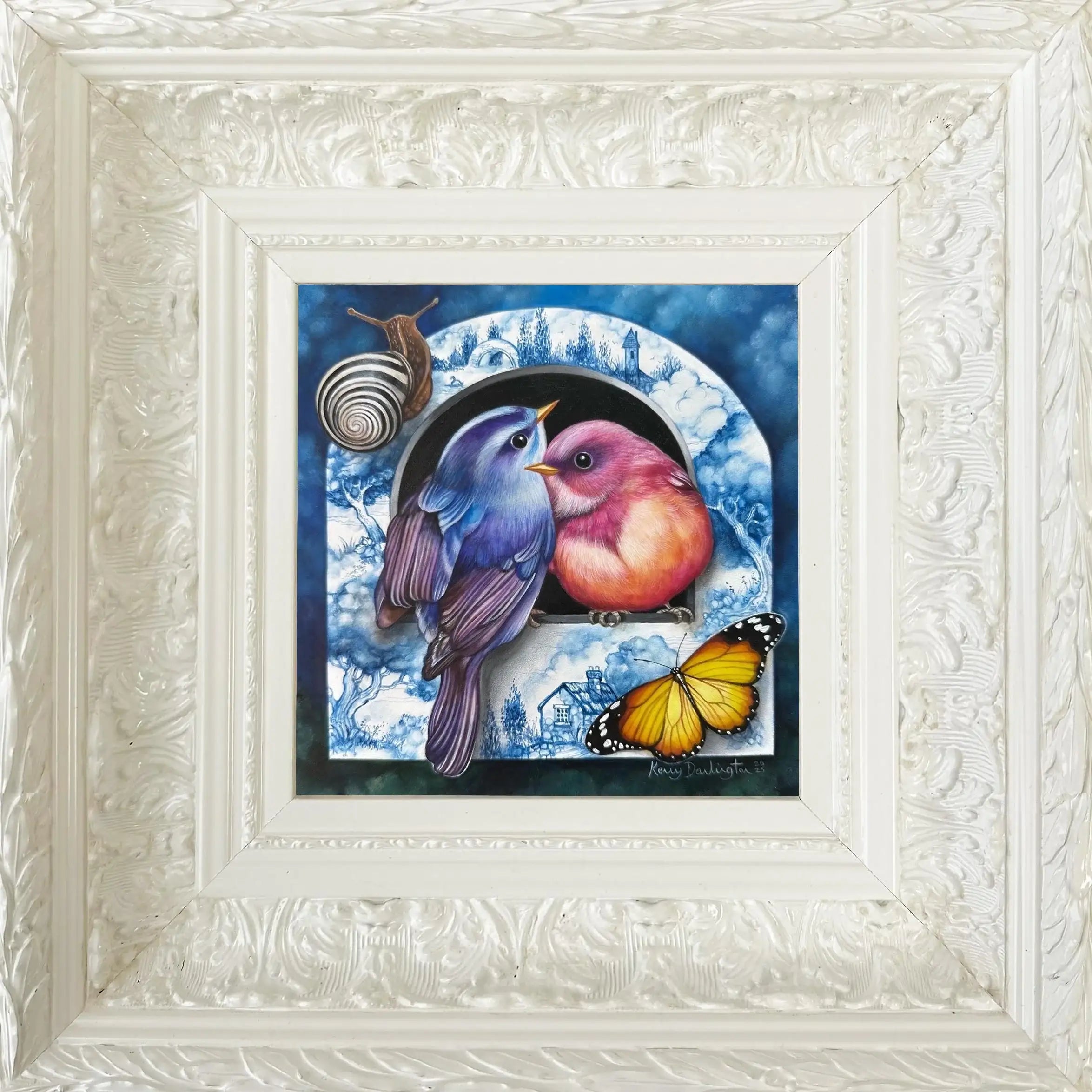 Lovebirds - Original - SOLD by artist Kerry Darlington - Wyecliffe Galleries