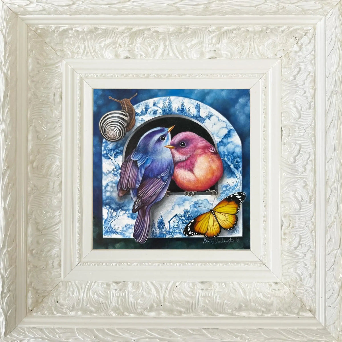 Lovebirds - Original - SOLD by artist Kerry Darlington - Wyecliffe Galleries