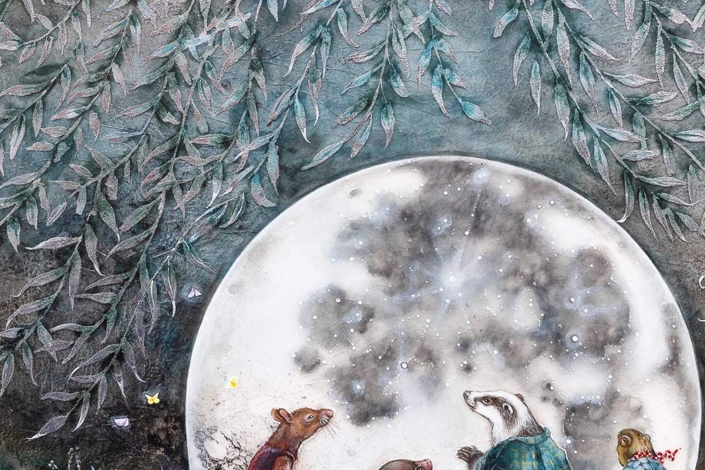 Moongazing In The Willows - Original - SOLD by artist Kerry Darlington - Wyecliffe Galleries