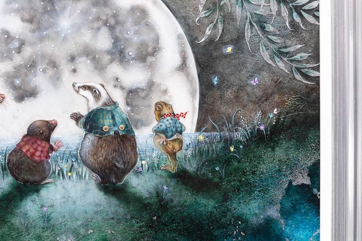 Moongazing In The Willows - Original - SOLD by artist Kerry Darlington - Wyecliffe Galleries