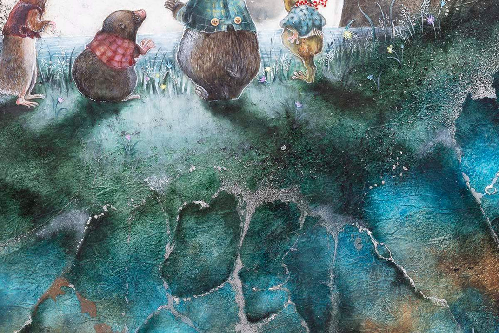 Moongazing In The Willows - Original - SOLD by artist Kerry Darlington - Wyecliffe Galleries