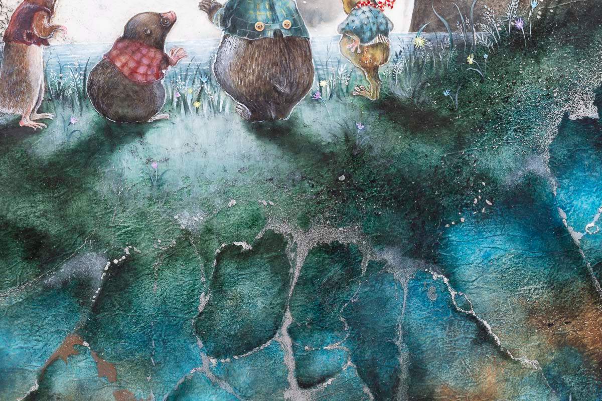 Moongazing In The Willows - Original - SOLD by artist Kerry Darlington - Wyecliffe Galleries