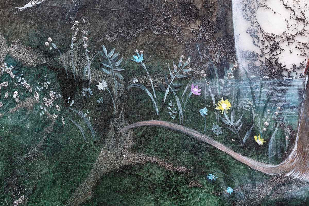 Moongazing In The Willows - Original - SOLD by artist Kerry Darlington - Wyecliffe Galleries