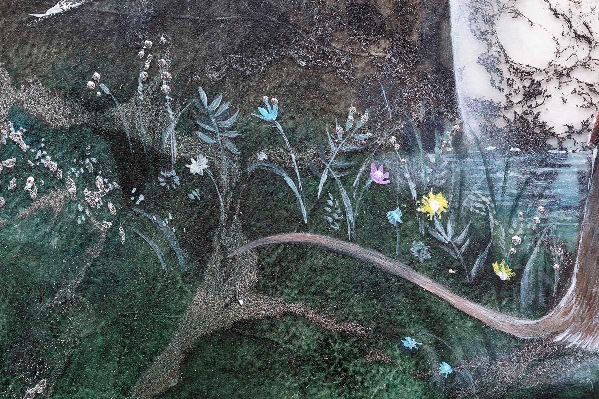 Moongazing In The Willows - Original - SOLD by artist Kerry Darlington - Wyecliffe Galleries