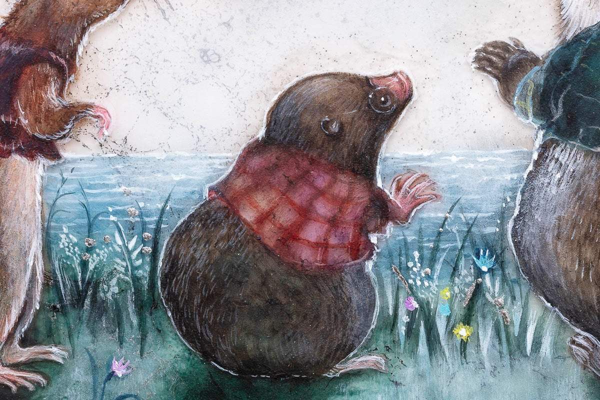 Moongazing In The Willows - Original - SOLD by artist Kerry Darlington - Wyecliffe Galleries