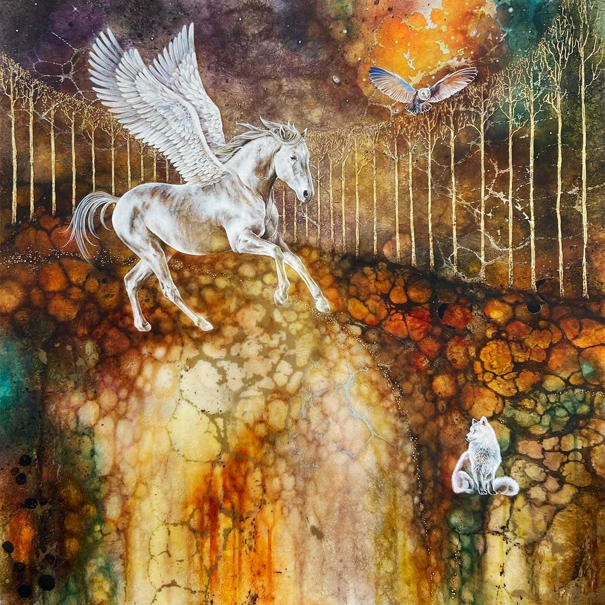Pegasus - Original - SOLD by artist Kerry Darlington - Wyecliffe Galleries