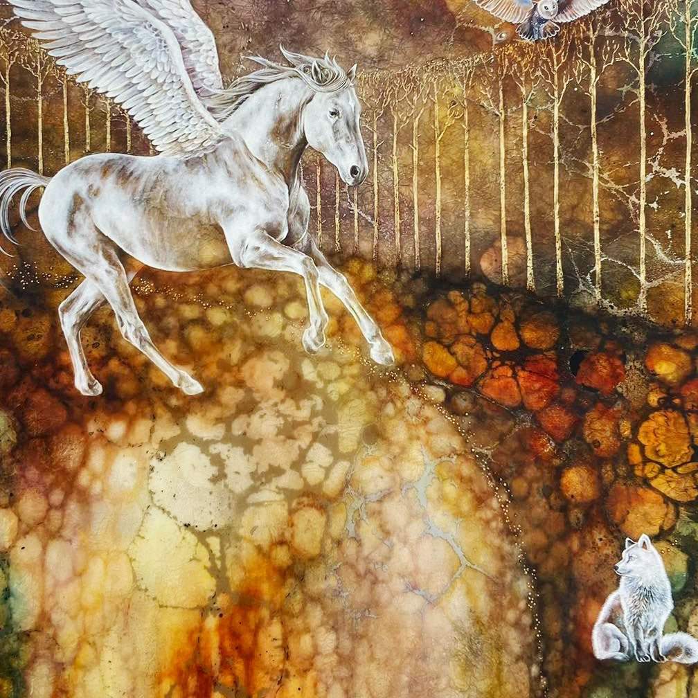 Pegasus - Original - SOLD by artist Kerry Darlington - Wyecliffe Galleries