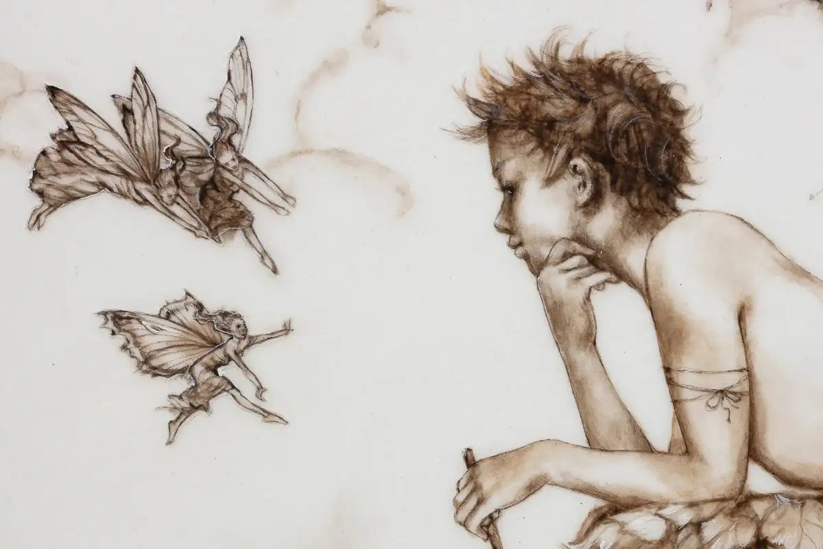Peter Pan And The Faeries - Original - SOLD by artist Kerry Darlington - Wyecliffe Galleries