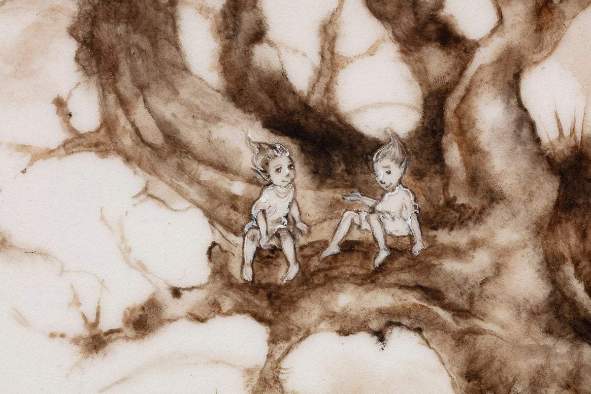 Peter Pan And The Faeries - Original - SOLD by artist Kerry Darlington - Wyecliffe Galleries