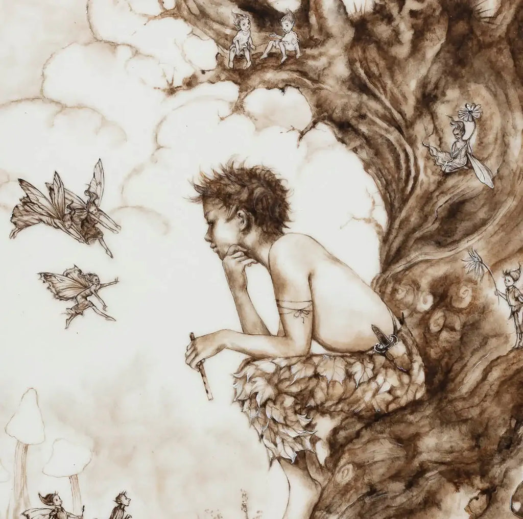 Peter Pan And The Faeries - Original - SOLD by artist Kerry Darlington - Wyecliffe Galleries