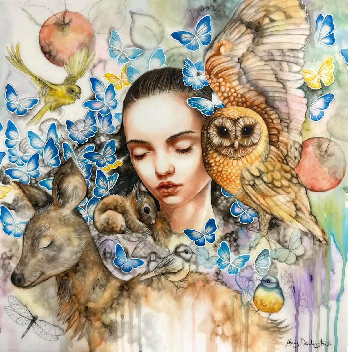 Snow White - Original Study - SOLD by artist Kerry Darlington - Wyecliffe Galleries