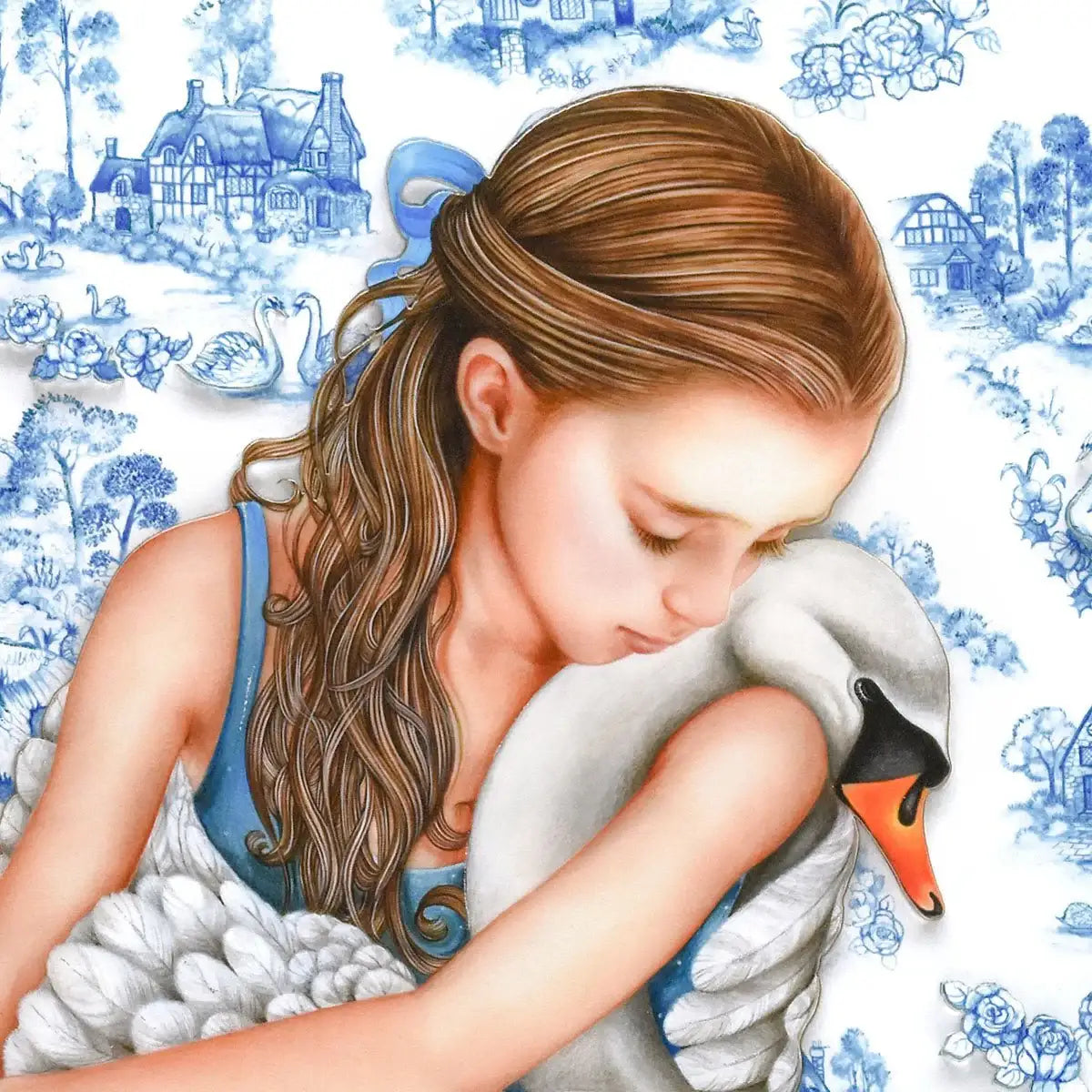 Swan Lake - Edition by artist Kerry Darlington - Wyecliffe Galleries