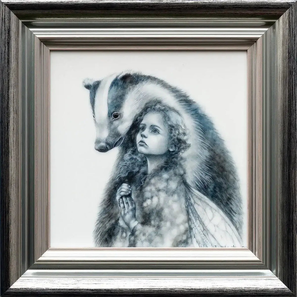 The Snow Faerie & The Badger Faerie - Edition - Matching SET by artist Kerry Darlington - Wyecliffe Galleries