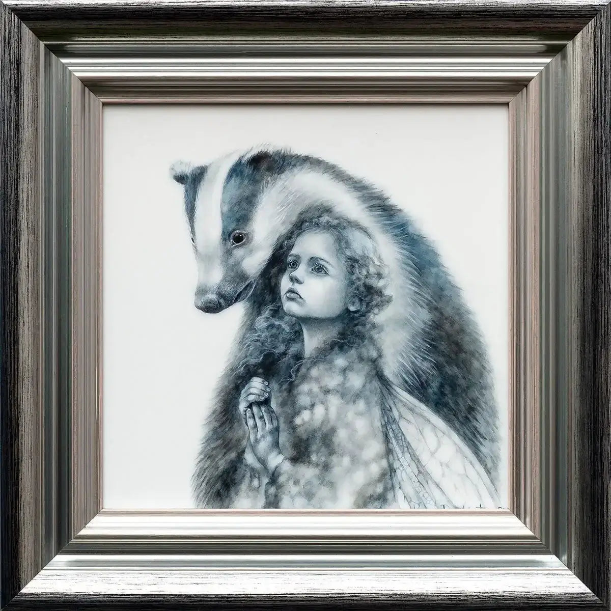 The Snow Faerie & The Badger Faerie - Edition - Matching SET by artist Kerry Darlington - Wyecliffe Galleries