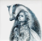 The Snow Faerie & The Badger Faerie - Edition - Matching SET by artist Kerry Darlington - Wyecliffe Galleries