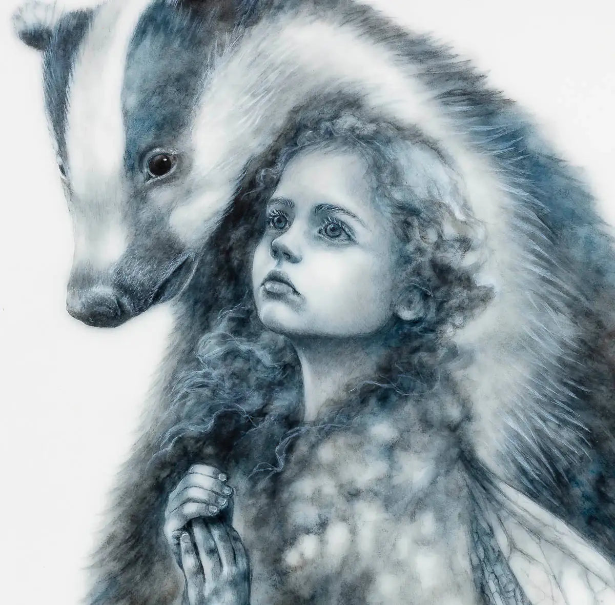 The Badger Faerie - Original - SOLD by artist Kerry Darlington - Wyecliffe Galleries