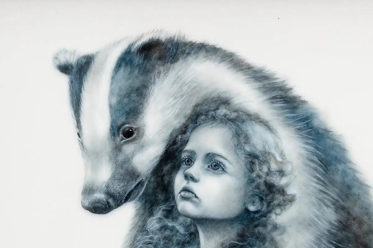 The Badger Faerie - Original - SOLD by artist Kerry Darlington - Wyecliffe Galleries