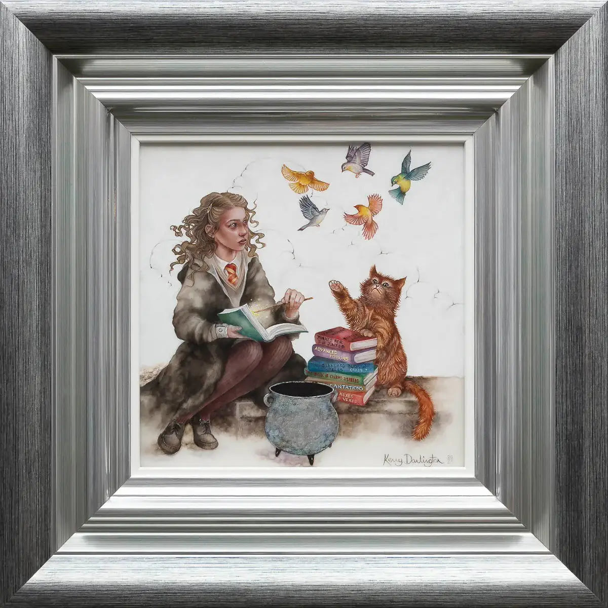 The Bird Conjuring Charm - Original by artist Kerry Darlington - Wyecliffe Galleries